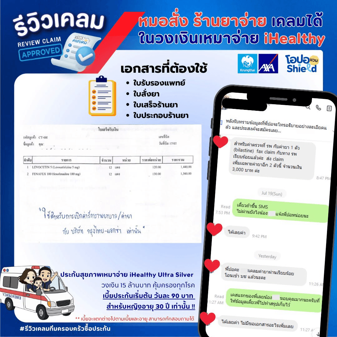 หมอสั่ง ร้านยาจ่าย เคลมได้ในวงเงินเหมาจ่าย