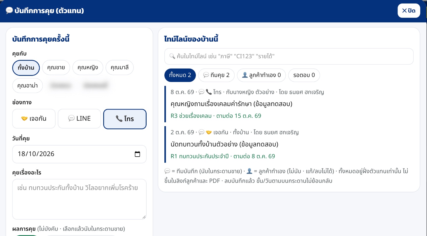 บันทึกการคุยของครอบครัวทดสอบ